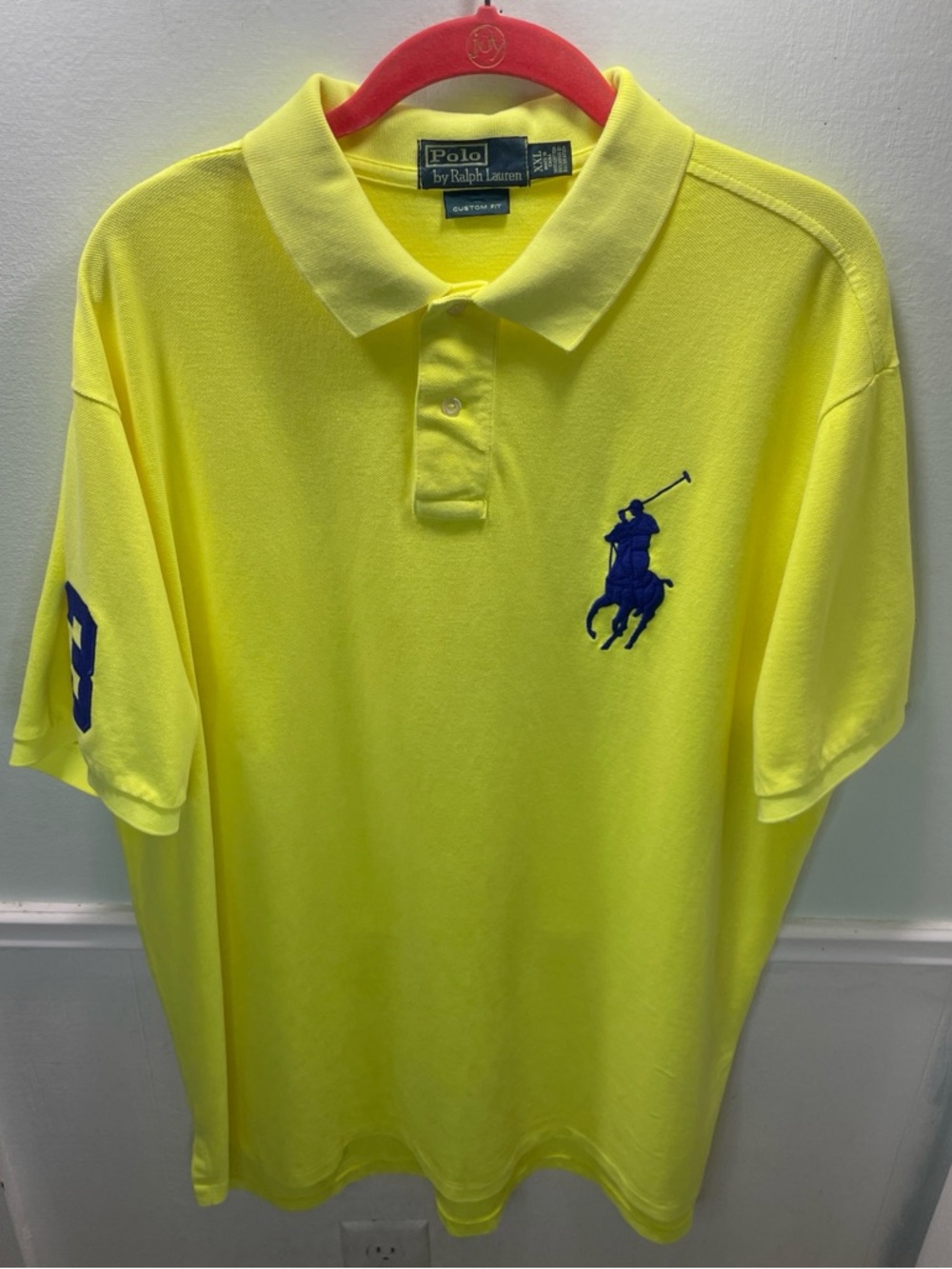 Ralph Lauren Men’s Neon Yellow Polo with Navy Pony